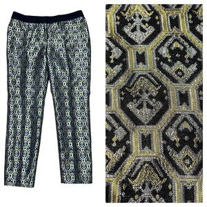 Worthington‎ Pants Women's Size 6 Black Metallic Gold Low Rise Slim Fit NWT